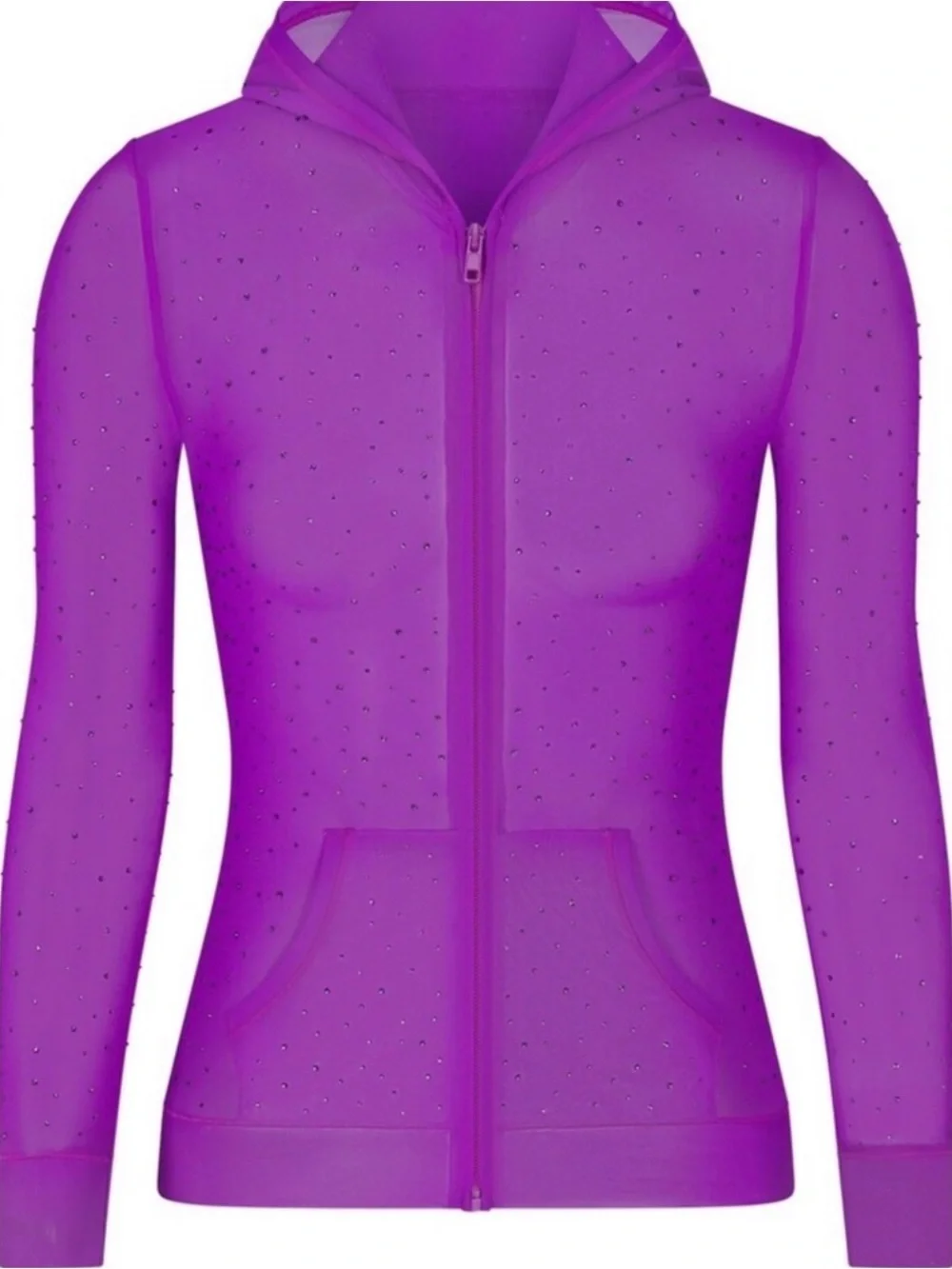 NWT 3 Piece Mesh Rhinestone Swim Cover Up Dress Top and Hooded Jacket Size M